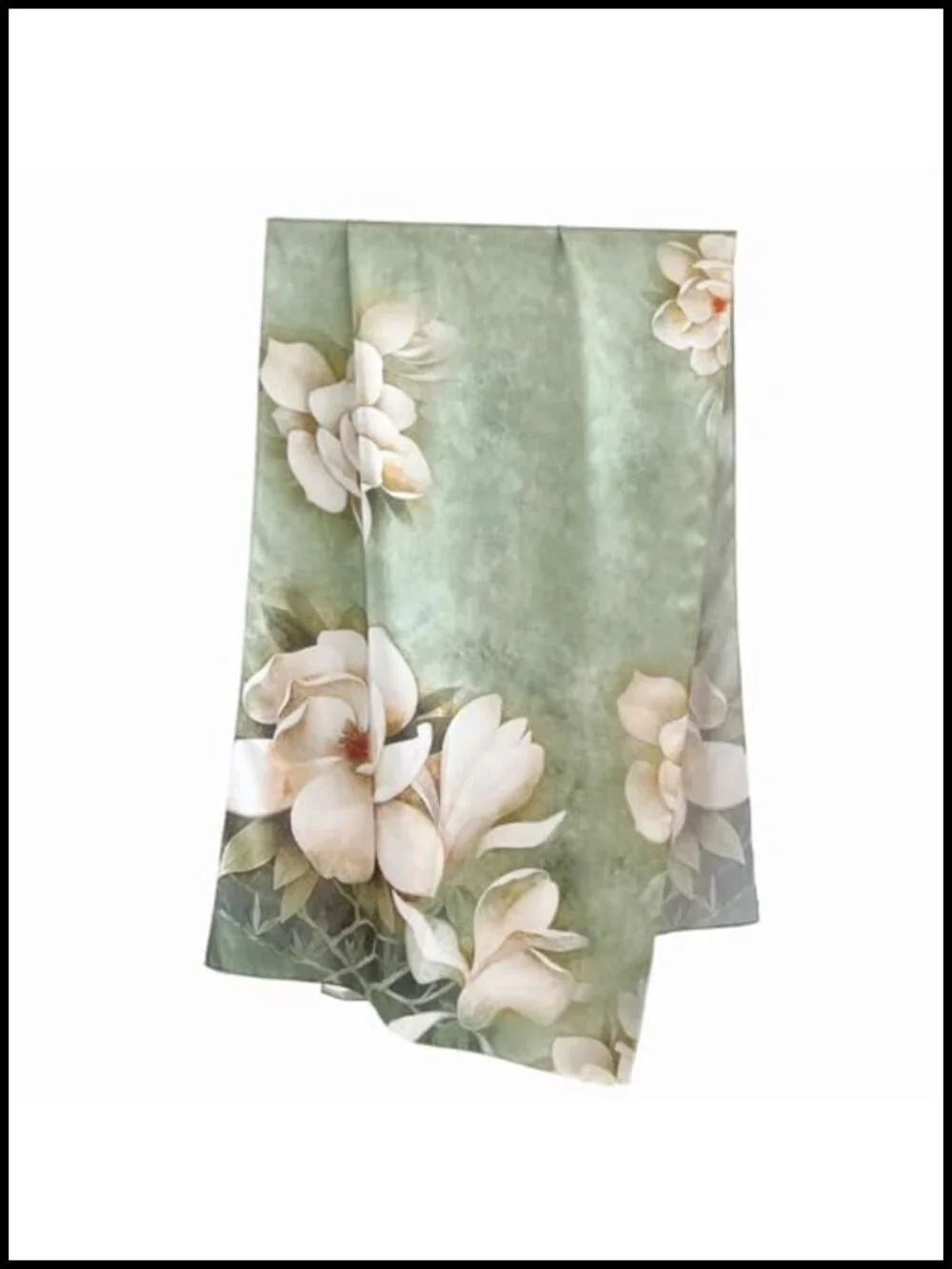 100% Mulberry Silk Scarf Floral Print Long Satin Scarf Headscarf Hair Wrap